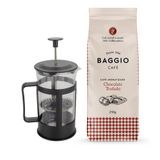 Kit Café Gourmet Moído Em Pó Baggio Prensa Francesa 600ml