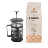 Kit Café Gourmet Moído Em Pó Baggio Prensa Francesa 600ml