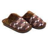 Pantufa Masculina Xadrez Marrom 42/43