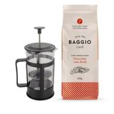 Kit Café Gourmet Moído Em Pó Baggio Prensa Francesa 600ml