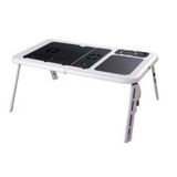 Mesa Dobrável E Ajustável Com 2 Cooler Para Notebook Com Suporte A Copo