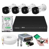Kit 4 Camera De Seguranca Intelbras Bullet 30m Vhd 1130b Externa Dvr 4 Canais Multi Hd