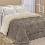 Coberdrom Robust Solteiro Manta Soft Sherpa Lã De Carneiro Pesado Grosso 1 Peça - Cinza