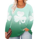 Camiseta Plus Size Do Dia De São Patrício Qaun Lucky Irish 3gg Feminina