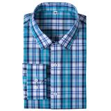 Camisa Social Gianen Wrinkle Free Plaid Check Blue Green Xxl Tall