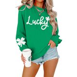 Moletom Feminino Fayaleq Com Lantejoulas Lucky Green Do Dia De São Patrício