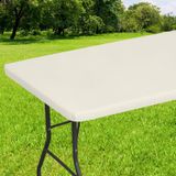 Toalha De Mesa Smiry Elastic Fitted Flannel Vinyl De 8 Pés Dobrável