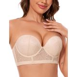 Sutiã Crushnow Longline Sem Alças Push Up Acolchoado Uplift 36d