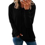 Suéter Com Capuz Preto Com Capuz E Bolsos Canguru