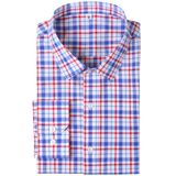 Camisa Social Gianen Wrinkle Free Plaid Gingham Check Vermelha Azul