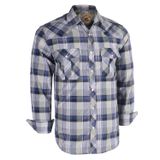 Camisa Masculina Coevals Club De Manga Comprida Ocidental Xadrez Com Botão De Pressão