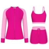 Roupa De Banho Rash Guard Kate Kasin, 3 Peças De Proteção Solar Feminina