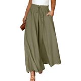 Calças Femininas Eytino Plus Size, Casuais, Elásticas, De Cintura Alta, Verdes