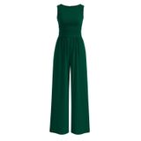 Macacões Prettygarden One Piece Para Mulheres Sem Mangas S Verde Escuro