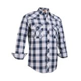 Camisa Masculina Coevals Club De Manga Comprida Ocidental Xadrez Com Botão De Pressão