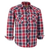 Camisa Masculina Coevals Club De Manga Comprida Ocidental Xadrez Preta/vermelha 2gg