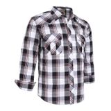 Camisa Masculina Coevals Club, Manga Comprida, Xadrez Ocidental, 2 Bolsos