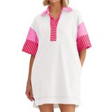 Camiseta Feminina Dress Wenrine Com Decote Em V, Casual, Verão, Branca