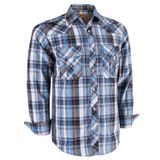 Camisa Masculina Coevals Club De Manga Comprida Ocidental Xadrez Com Botão De Pressão