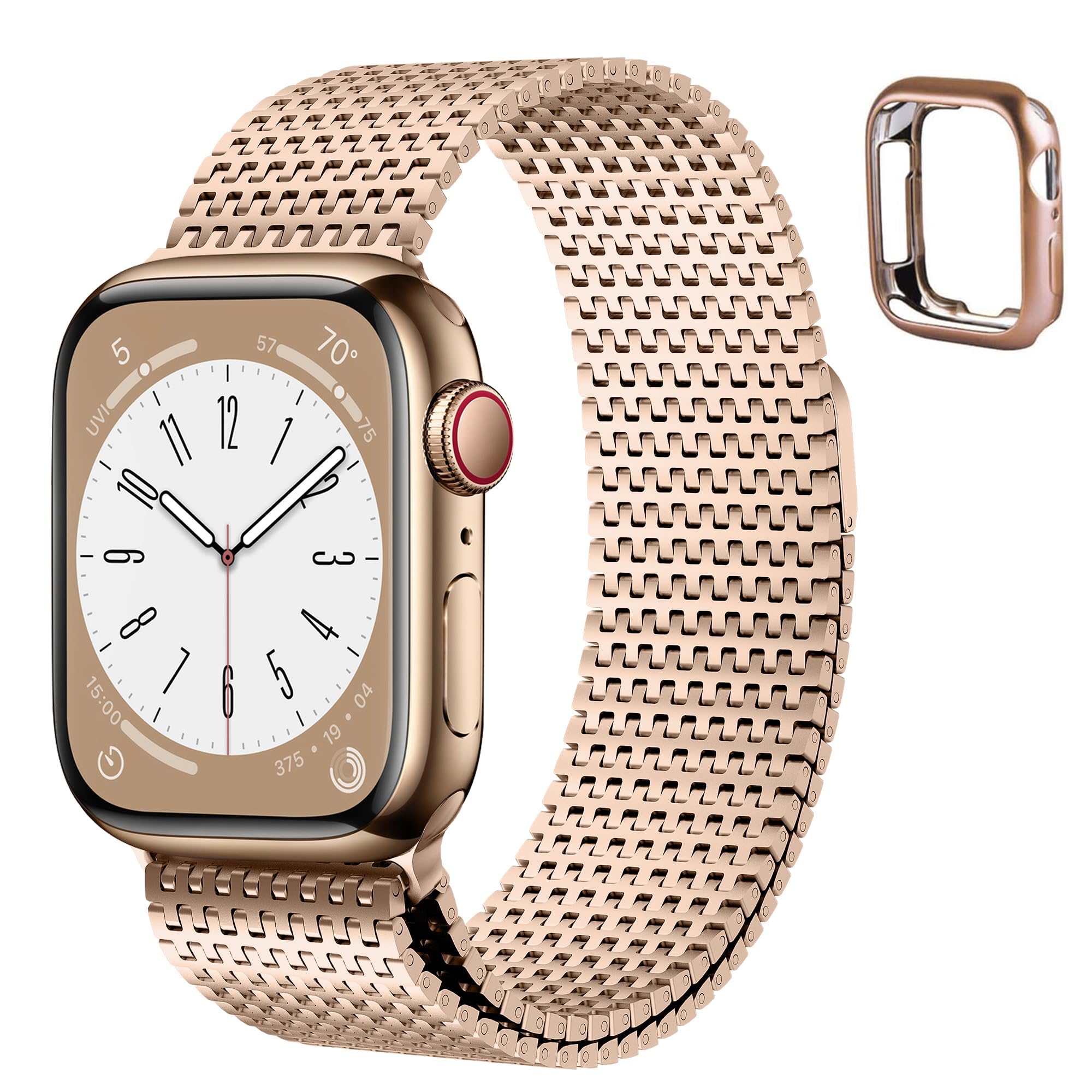 Pulseira De Relógio Fullmosa Compatível Com Apple 42mm (série 10) Em Ouro Rosa