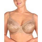 Sutiãs Minimizer Hsia, Cobertura Total, Bordados, Bege Escuro, 36g