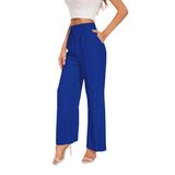 Calças Largas Funyyzo, Elástico De Cintura Alta, Elástico, Para Trabalho Feminino
