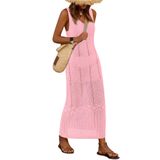 Cobertura De Maiô Btfbm Crochet Para Mulheres, Verão 2025, Rosa