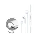 Fone De Ouvido Esterio Type C Tipo C Usb Com Microfone Branco