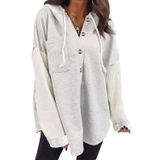 Moletom Shewin Oversized Para Mulheres Com Capuz Casual Com Botões