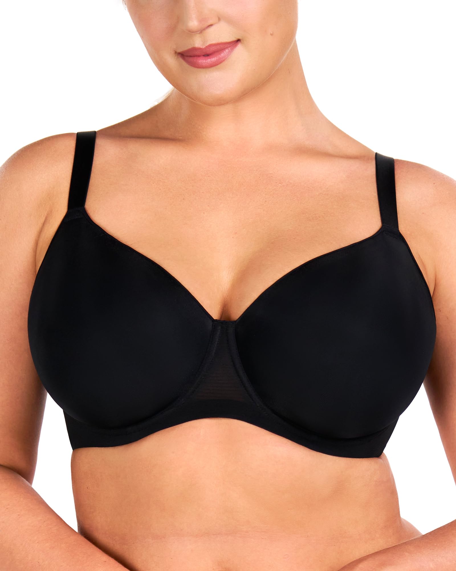Sutiãs Hsia Minimizer Para Mulheres, Cobertura Total, Sutiãs Com Aro Plus Size, Sutiã Push-up Para Seios Pesados, 34d, Preto