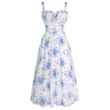Vestido Scarlet Darkness Renaissance Corset Midi 2025 Azul