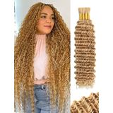 Cabelo Trançado Humano Kulymuwig Blonde Deep Wave 18 Em 400g