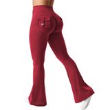 Leggings Yeoreo Brittany Flare Com Bolsos Para Mulheres Deep Burgundy