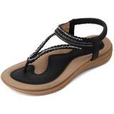 Sandálias Femininas Ubfen Bohemian Flat Com Alça Traseira Pretas 6