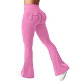 Leggings Yeoreo Brittany Flare Com Bolsos Para Mulheres Rosa Gg