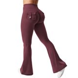 Leggings Yeoreo Brittany Flare Com Bolsos Para Mulheres Dark Cherry L
