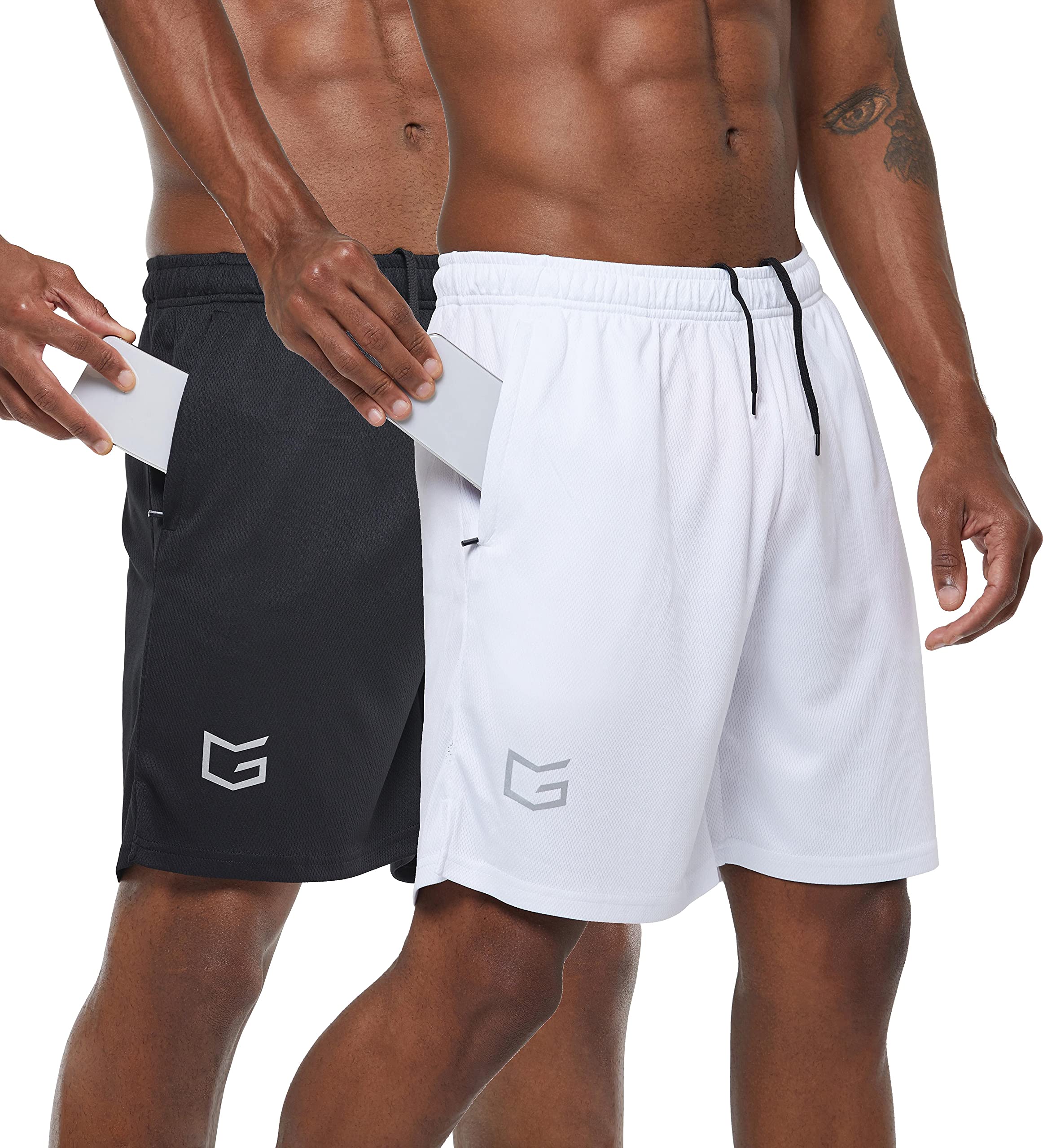 Pacote De 2 Shorts De Corrida De Treino G Gradual Para Homens Preto/branco