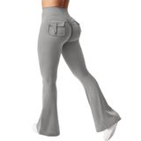 Leggings Yeoreo Brittany Flare Com Bolsos Femininos Cinza Claro M