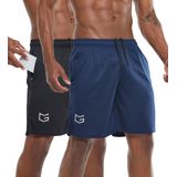 Pacote De 2 Shorts De Corrida G Gradual Para Homens Azul Marinho/preto Xl