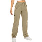 Calças Cargo Femininas De Caminhada Quick Dry Upf50+ Para Mulheres, Pescando, Safári, Viagem, Calças Elásticas Com Bolsos, 6608, Cáqui, S