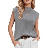 Colete De Suéter Arach&amp;cloz Primavera 2025 Business Casual Cinza Feminino
