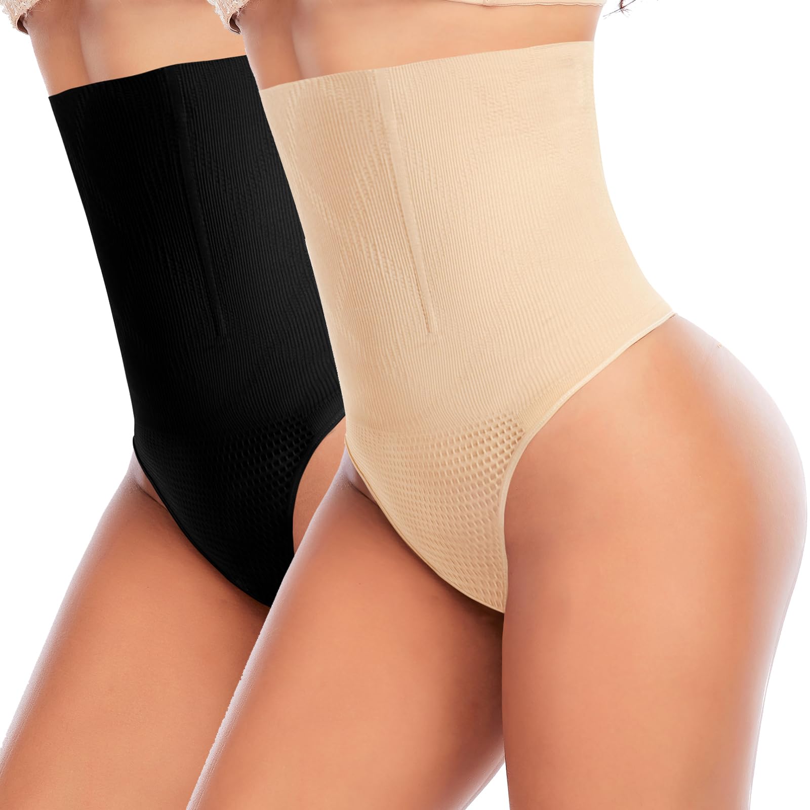 Tanga Shapewear Werena Tummy Control Para Mulheres Preta+bege