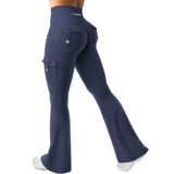 Leggings Yeoreo Workout Flare Com Bolsos Scrunch Cargo Navy M