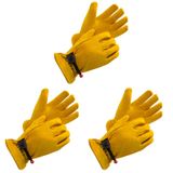 Luvas Feishdek Kids Leather Gardening Safety Refletive Yellow