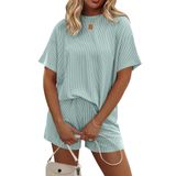 Conjunto De Pijama Ekouaer Feminino De Manga Curta Com Bolsos