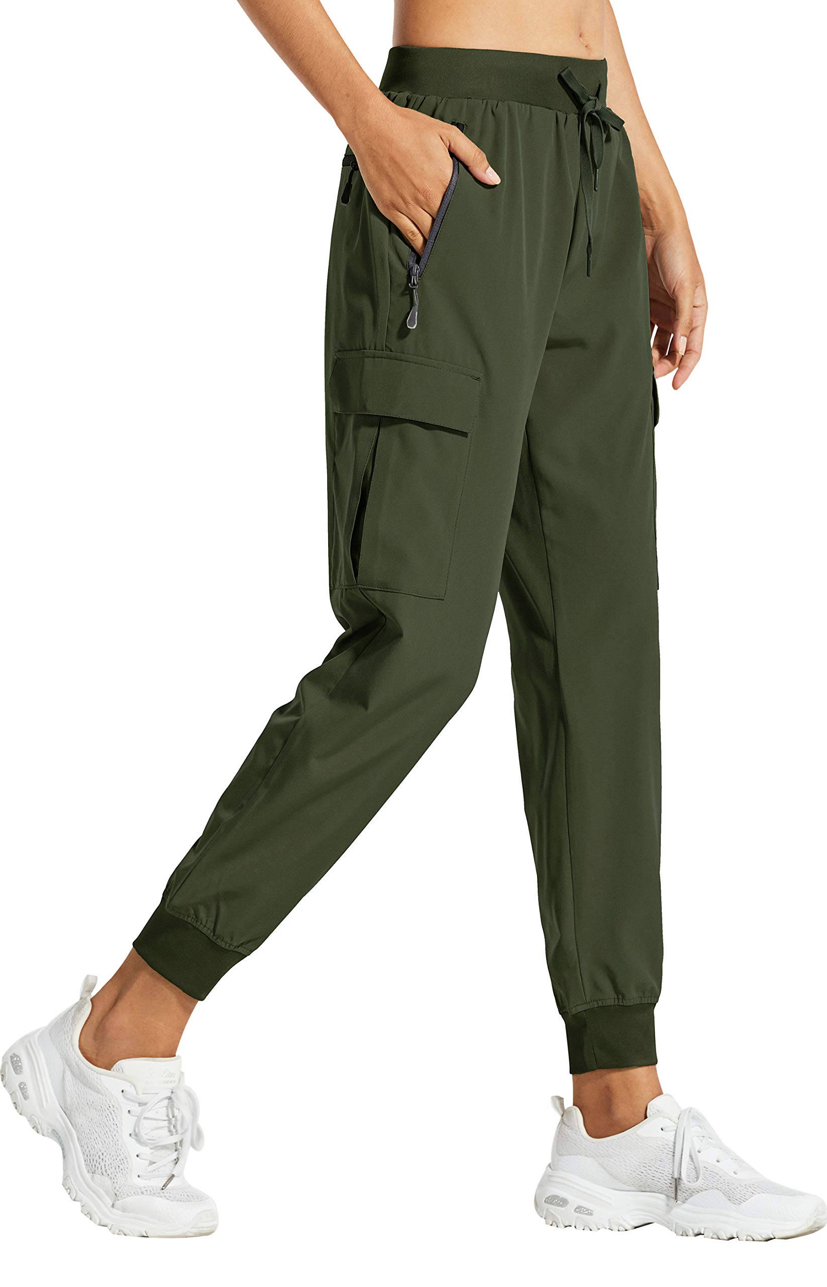 Cargo Joggers Libin Para Mulher, Leve, De Secagem Rápida, Verde Militar