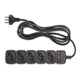 Filtro De Linha Protetor Eletronico Regua Extensão Eletrica Epe 205 + Intelbras 5 Tomadas Bivolt Automático Cabo 3 Metros