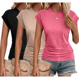 Tees Zeagoo, Ajustadas Para Mulheres, Roupas De Verão, Pacote Com 3, 2025