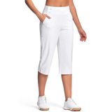Calça Capri Iseegz 18 Dressy Para Mulheres De Cintura Alta Branca