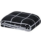 Cobertor Brooklyn Solteiro Mantinha Flannel Quadriculado - Preto